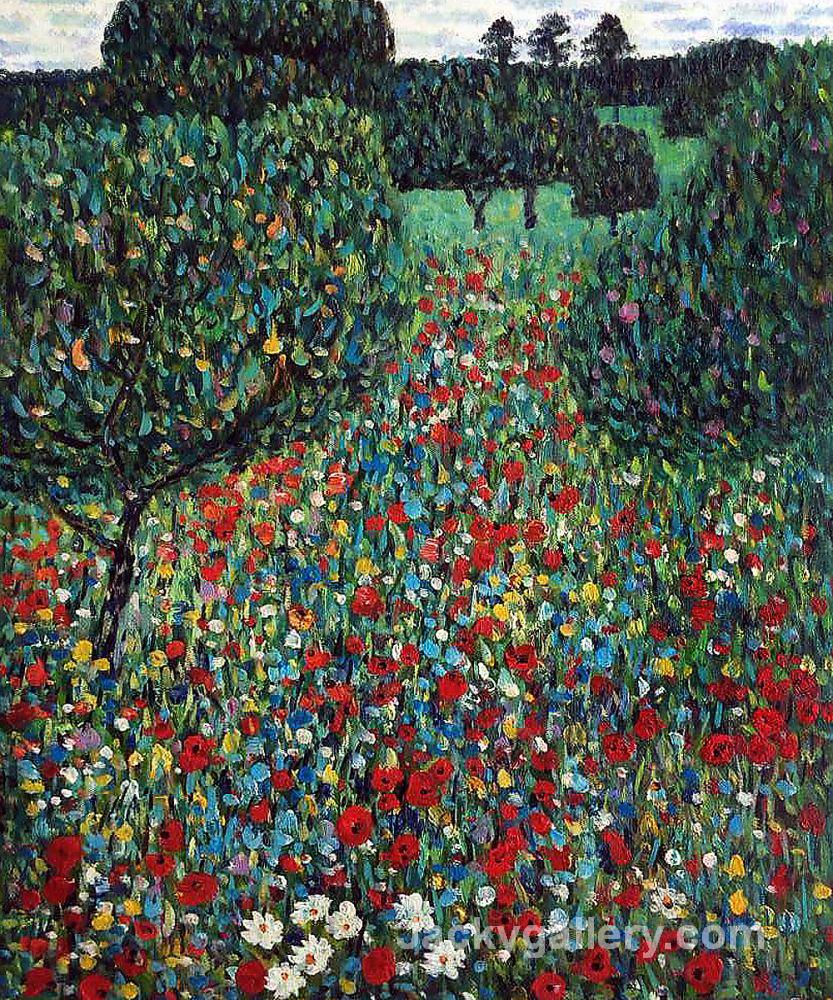 Poppy Field by Gustav Klimt paintings reproduction
